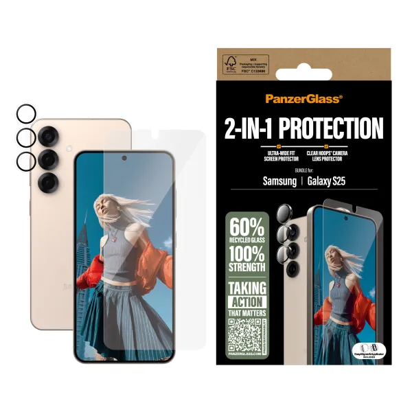 PanzerGlass - Protección completa para Samsung S25