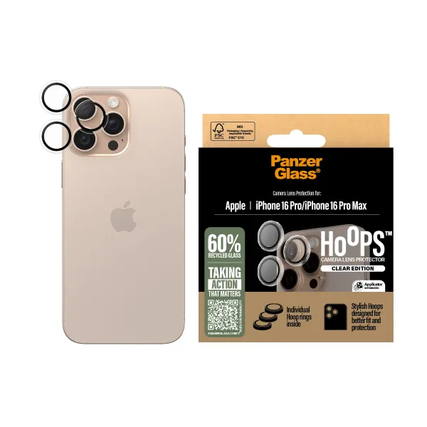 PanzerGlass PG Hoops Protector para camara del Apple iPhone 16 Pro/16 Pro Max