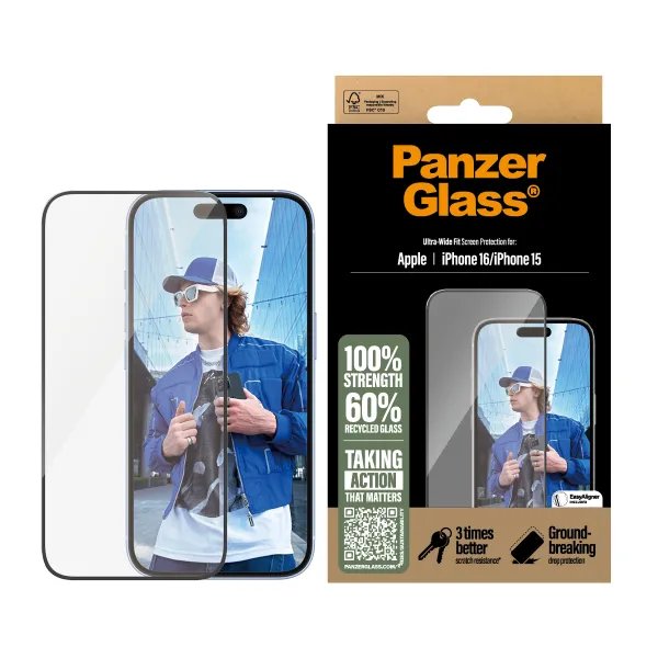 PanzerGlass PG Scrn iPhone 16 6.1Inch UWF Protector de pantalla Apple 1 pieza(s)