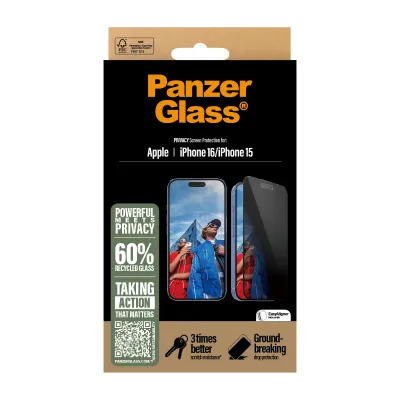 PanzerGlass PG Priv Scrn iPhone 16 6.1 Inch UWF Protector de