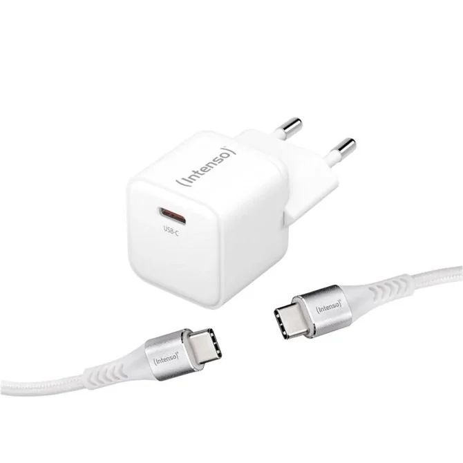 Intenso | kit cargador gan w30c + cable usb-c