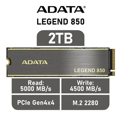 Adata Legend 850 2TB SSD M.2 2280 NVMe PCIe Gen4 x4 3D NAND Adata Legend 850 2TB SSD M.2 2280 NVMe PCIe Gen4 x4 3D NAND