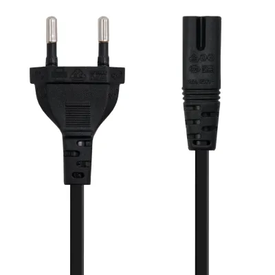 Nanocable Cable de Alimentación Forma 8 CEE7/16 - C7 1.5m Negro