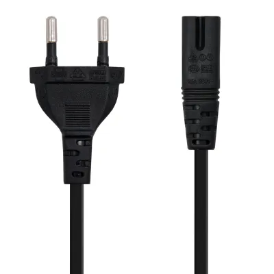 Nanocable Cable de Alimentación Forma 8 CEE7/16 - C7 1.5m Negro