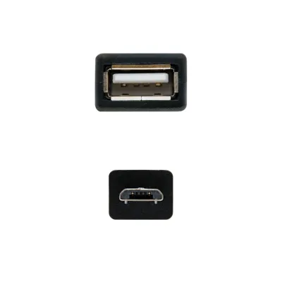 Nanocable Cable OTG USB 2.0 Micro USB-B Macho a USB-A Hembra Nanocable Cable OTG USB 2.0 Micro USB-B Macho a USB-A Hembra