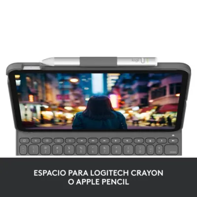 Logitech Slim Folio Funda Gris con Teclado para iPad 10th