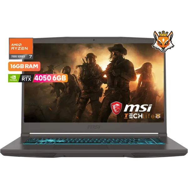 Portátil MSI Thin A15 B7VE-040XES AMD Ryzen 7 7735HS/16GB/512GB SSD/RTX 4050/15.6"