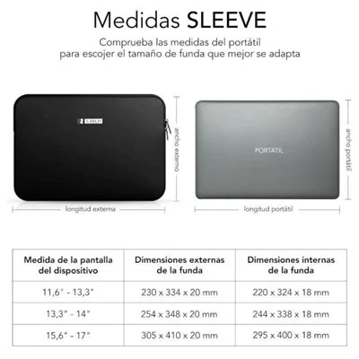Subblim Business Laptop Sleeve Neoprene para Portátiles hasta
