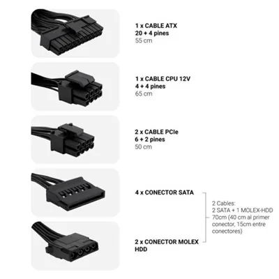 CoolBox Powerline III 650W Fuente de alimentación 20+4 pin CoolBox Powerline III 650W Fuente de alimentación 20+4 pin