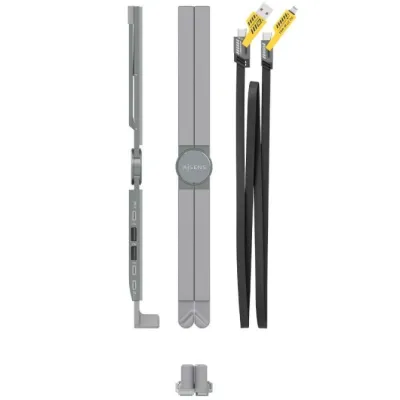 Soporte de Mesa Docking USB Tipo-C Aisens ASUC-4P021-GR/ 2xUSB/