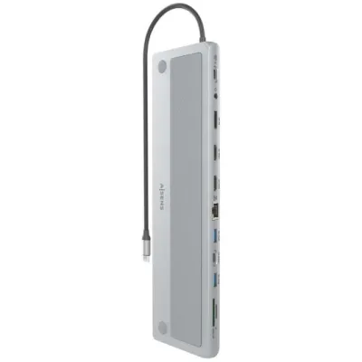 Docking USB Tipo-C Aisens ASUC-12P020-GR/ 2xHDMI/ 3xUSB/ 1xUSB
