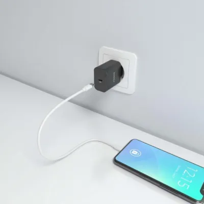 Cargador de Pared GaN Aisens A110-0941/ 1xUSB Tipo-C/ 30W/ Negro