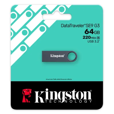 Kingston DataTraveler SE9 G3 Black Níquel-Metal 64GB USB 3.0 Kingston DataTraveler SE9 G3 Black Níquel-Metal 64GB USB 3.0