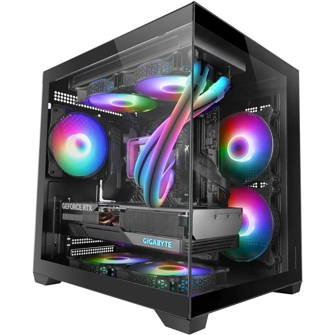 MARS GAMING MC-VIEW2 Negra Caja Gaming MicroATX Cristal