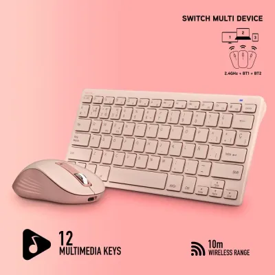 NGS Fantasy Pink -KIT Recargable Bluetooth Teclado reducido NGS Fantasy Pink -KIT Recargable Bluetooth Teclado reducido