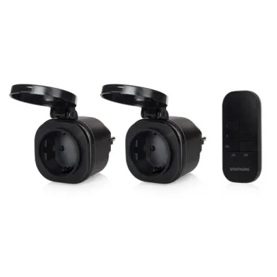 Set de Mini Enchufes para Exterior Smartwares SH4-99653/ Negros Set de Mini Enchufes para Exterior Smartwares SH4-99653/ Negros