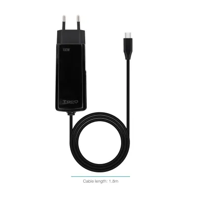 Cargador Automatico Portatil Gan Usb-c Pd 3.0 100w Cubico Negro