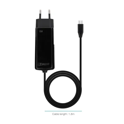 Cargador Automatico Portatil Gan Usb-c Pd 65w Cubico Negro Tooq