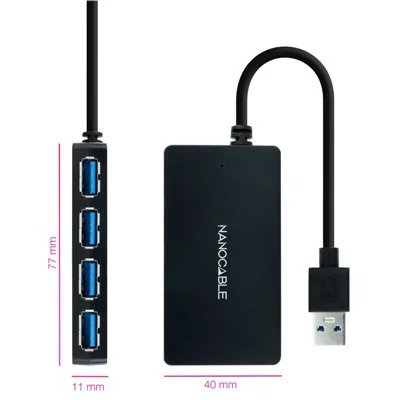 Nanocable 10.16.4403 Hub 4x USB 3.0 Negro Nanocable 10.16.4403 Hub 4x USB 3.0 Negro