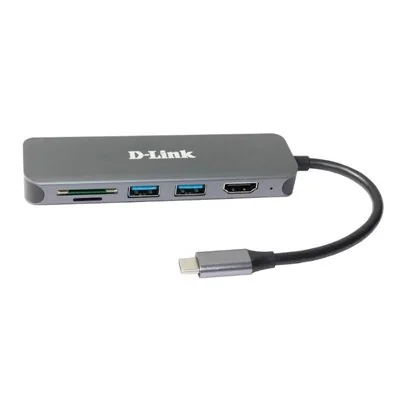 D-Link DUB-2327 HUB 6-in-1 USB-C a HDMI/CR/PD Negro