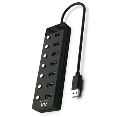 Ewent hub usb-usb-c 7 ptos interruptor c/alimen.