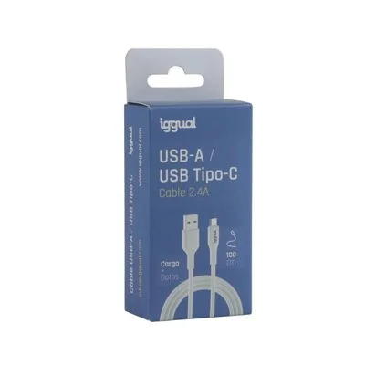 Iggual cable usb-a/usb-c 100 cm blanco