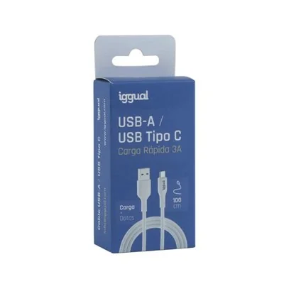Iggual cable usb-a/usb-c 100 cm blanco q3.0 3a Iggual cable usb-a/usb-c 100 cm blanco q3.0 3a