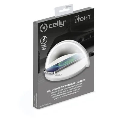 Celly cargador inalambrico con lampara led blanco Celly cargador inalambrico con lampara led blanco