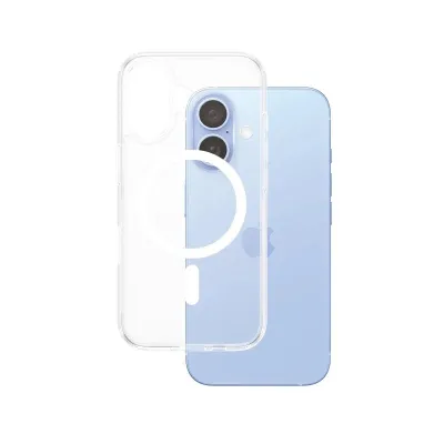 PanzerGlass Funda para iPhone 16 transparente con MagSafe y PanzerGlass Funda para iPhone 16 transparente con MagSafe y