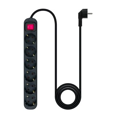 Nanocable Regleta con Protección 6 Tomas Schuko 1.4m Negra Nanocable Regleta con Protección 6 Tomas Schuko 1.4m Negra