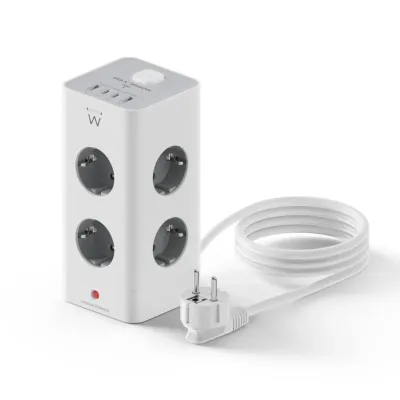 Ewent EW3864 Regleta en Bloque 8 Tomas Shucko + 2x USB-A + 2x