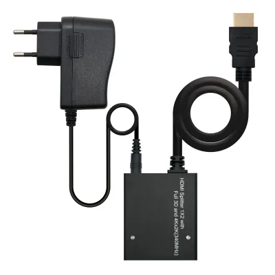 Nanocable Splitter HDMI 1x2 con Alimentación + Cable HDMI 50cm Nanocable Splitter HDMI 1x2 con Alimentación + Cable HDMI 50cm