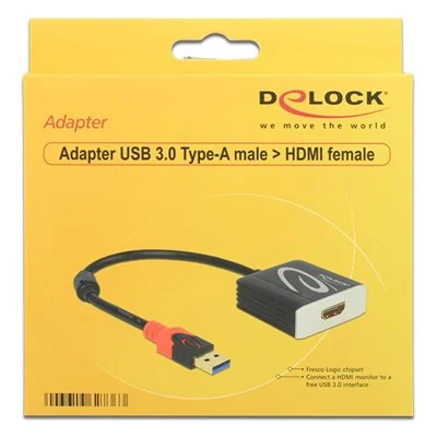 Delock adaptador usb 3.0 tipo-a macho/ hdmi hembra Delock adaptador usb 3.0 tipo-a macho/ hdmi hembra