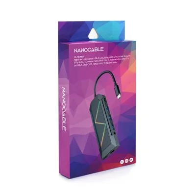 Nanocable Hub 9 en 1 USB-C a USB/USB-C/HDMI/RJ45/Lector Nanocable Hub 9 en 1 USB-C a USB/USB-C/HDMI/RJ45/Lector