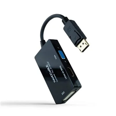 Nanocable Conversor DisplayPort a HDMI/DVI/VGA 20cm Negro Nanocable Conversor DisplayPort a HDMI/DVI/VGA 20cm Negro