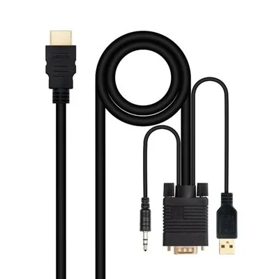 Nanocable Cable Conversor HDMI a VGA+Audio+USB 1.8 m Negro Nanocable Cable Conversor HDMI a VGA+Audio+USB 1.8 m Negro