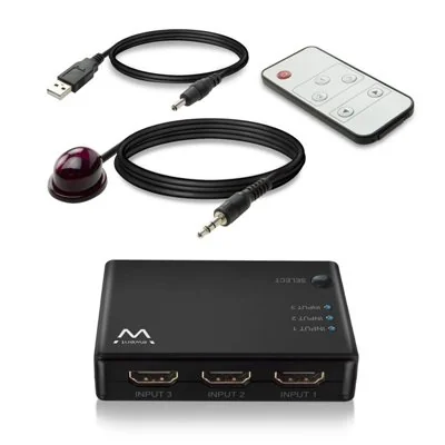 Ewent EW3730 Switch HDMI 3 Puertos + Mando