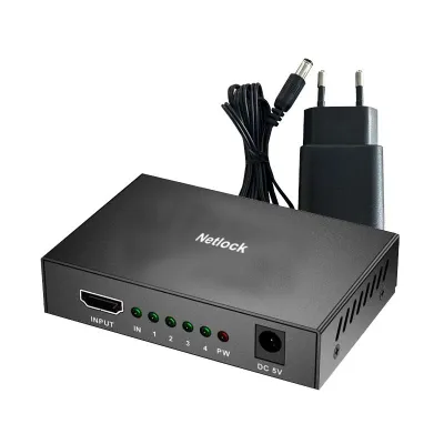Netlock splitter hdmi 4k/30hz de 4 puertos mini me Netlock splitter hdmi 4k/30hz de 4 puertos mini me