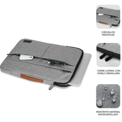 Subblim Funda Air Padding 360 Sleeve Light Grey para Portátil Subblim Funda Air Padding 360 Sleeve Light Grey para Portátil