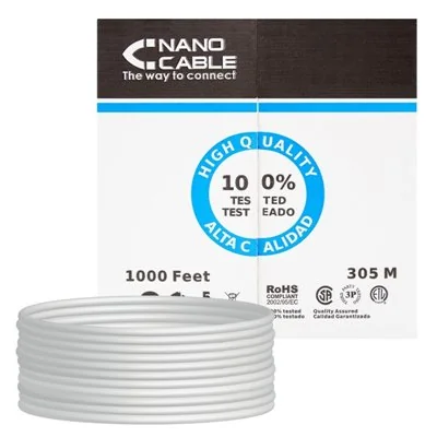 Nanocable UTP Flexible Cat5e 305m Cable de Red Gris