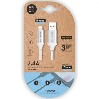 Cable USB 2.0 Tech One Tech TEC2005/ USB Macho - Lightning Cable USB 2.0 Tech One Tech TEC2005/ USB Macho - Lightning