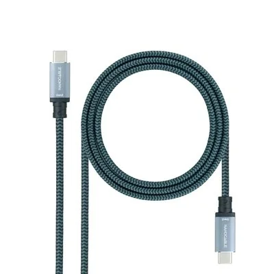 Nanocable Cable USB-C 3.1 Macho/Macho 2m Gris/Negro