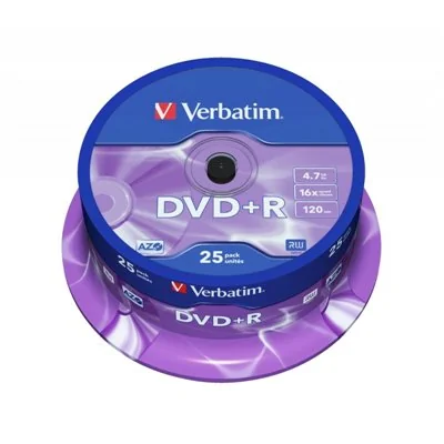 Verbatim DVD+R 16x 4.7GB Bobina 25 Unds Verbatim DVD+R 16x 4.7GB Bobina 25 Unds