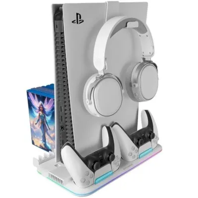 Soporte Multifunción RGB para PS5 Mars Gaming MPS5-B2/ Blanco Soporte Multifunción RGB para PS5 Mars Gaming MPS5-B2/ Blanco