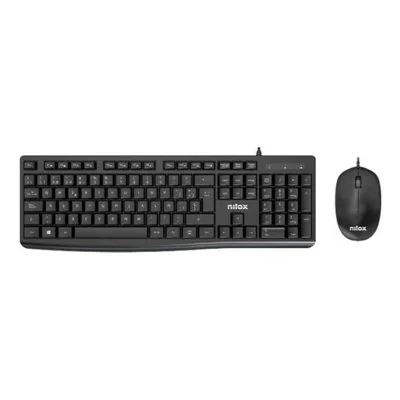 Nilox Combo de Teclado y Ratón con Cable Negro QWERTY Español Nilox Combo de Teclado y Ratón con Cable Negro QWERTY Español