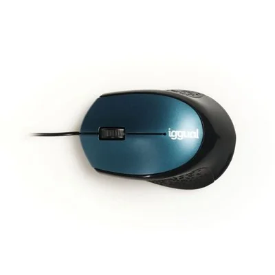 Iggual Com-Ergonomic-R Ratón Óptico 800DPI Azul