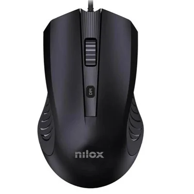 Nilox MOUSB1013 Ratón con Cable USB 2400DPI Negro