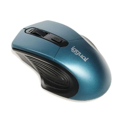 Iggual Ratón inalámbrico Ergonómico 1600 DPI, 4 botones, azul Iggual Ratón inalámbrico Ergonómico 1600 DPI, 4 botones, azul