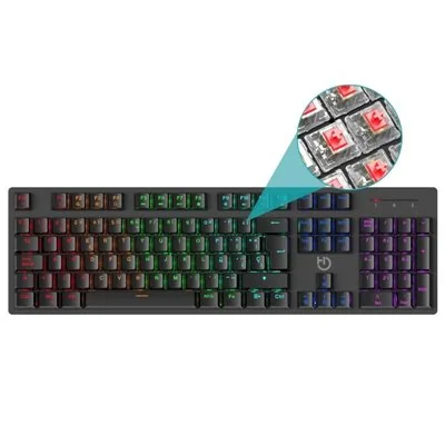Teclado Gaming Mecánico Hiditec GK400 ARGB/ Switch Rojo