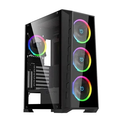 Hiditec MH12 MESH Caja Gaming ATX con 4x Vent.ARGB,Cristal